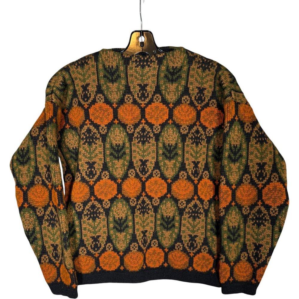 Vintage Norvyk by Rendale 100% Wool Sweater Tapestry Folk Nordic Grandpa M